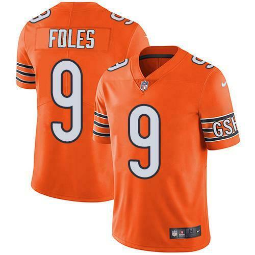 Men's Chicago Bears #9 Nick Foles Orange Vapor Untouchable Limited Stitched Jersey